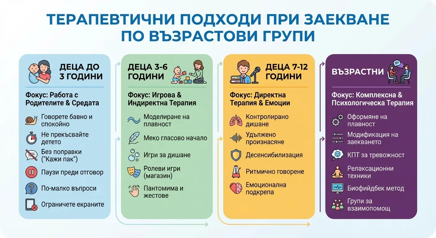 Заекване - възрастови подходи
